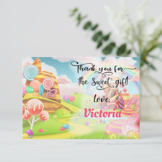 Land van Snoep Geboortedatum Kaart (Staand voorkant)