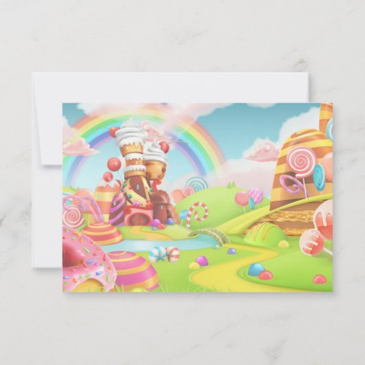 Land van Snoep Geboortedatum Kaart (Achterkant)