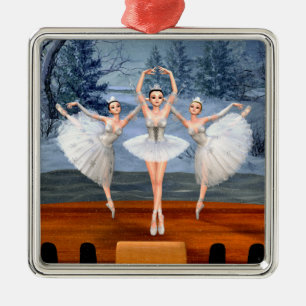 Land van Snow Dansend Ballerina Metalen Ornament