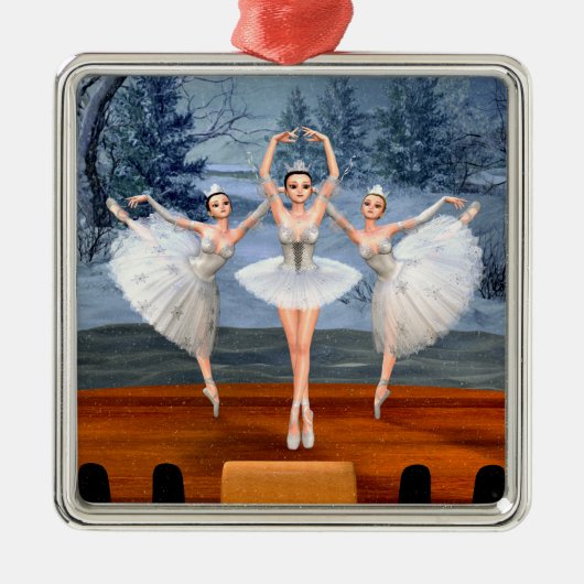 Land van Snow Dansend Ballerina Metalen Ornament (Voorkant)