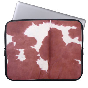 Land van Tan en Witte Koeienhuid Western Laptop Sleeve