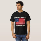 Land van Vrij Amerika Vlag 4th Juli Feesten T-shirt (Voorkant volledig)