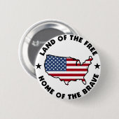 Land van vrije knop ronde button 5,7 cm (Voorkant /achterkant)