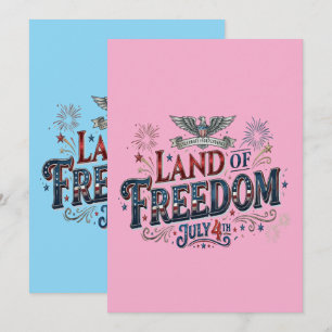 Land van Vrijheid 4 juli Patriottisch Feestdagenkaart