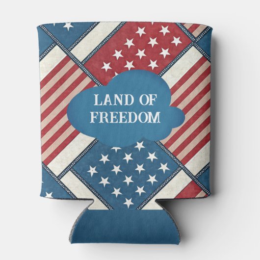 Land van Vrijheid Amerikaanse Onafhankelijkheidsda Blikjeskoeler (Achterkant)