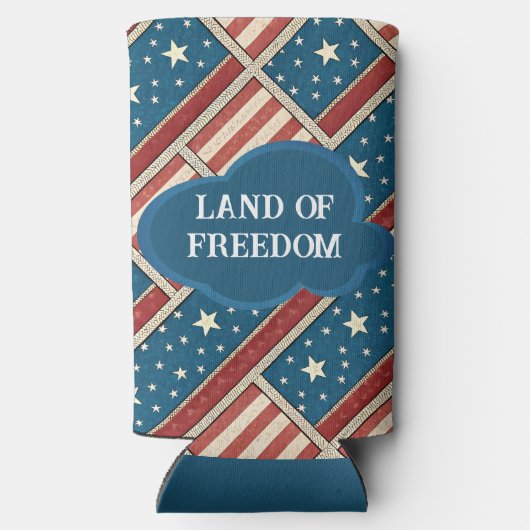 Land van Vrijheid Amerikaanse Onafhankelijkheidsda Seltzer Blikjeskoeler (Achterkant)