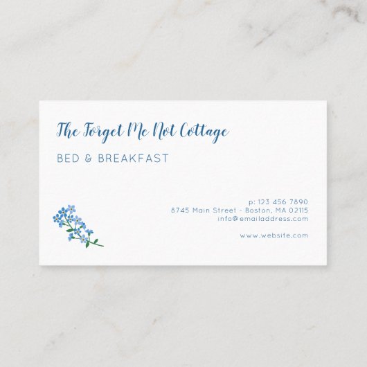 land vergeet-me-niet patroon visitekaartje (Achterkant)