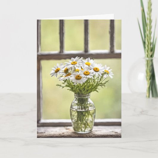 Land Verjaardag Daisy Boeket Kaart (Voorkant)
