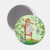 Land Violin Girl | Magneet (Voorkant / Achterkant)