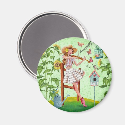 Land Violin Girl | Magneet (Voorkant / Achterkant)