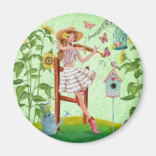 Land Violin Girl | Magneet (Voorkant)