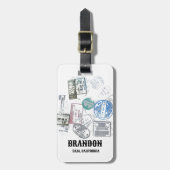 Land Visum Stempels Koel  Bagagelabel (Voorkant verticaal)