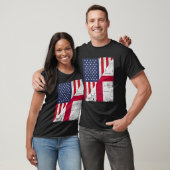 Land Vlag Ontwerp Half USA Half Engeland T-shirt (Unisex)