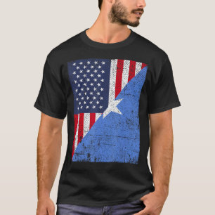 Land Vlag Ontwerp Half VS Half Somalië T-shirt