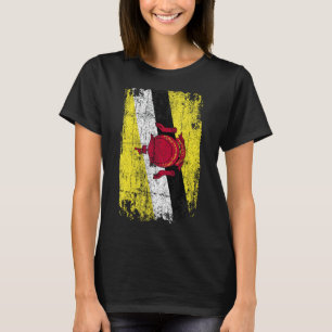 Land Vlag Souvenir Grunge Vlag Brunei T-shirt