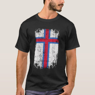 Land Vlag Souvenir Grunge Vlag Faeröer T-shirt