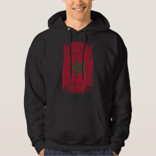 Land Vlag Souvenir Grunge Vlag Marokko Hoodie