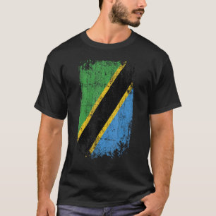 Land Vlag Souvenir Grunge Vlag Tanzania T-shirt