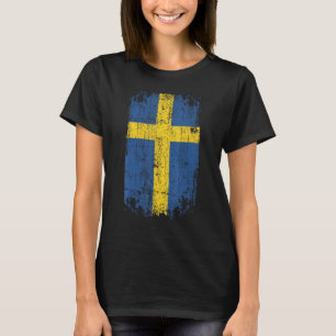 Land Vlag Souvenir Grunge Vlag Zweden T-shirt