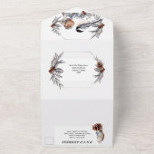 Land vogel dennenappel val bruiloft alles in één i all in one uitnodiging (Buitenkant)