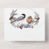 Land vogel dennenappel val bruiloft alles in één i all in one uitnodiging (Achterkant)