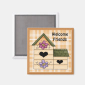 Land Vogelhuis Koelkast Magneet 4 (Voorkant / Achterkant)