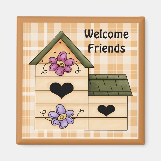 Land Vogelhuis Koelkast Magneet 4 (Voorkant)