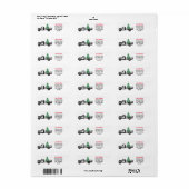 Land  Vrachtwagen Vrolijke Kerstboom Etiket (Full Sheet)