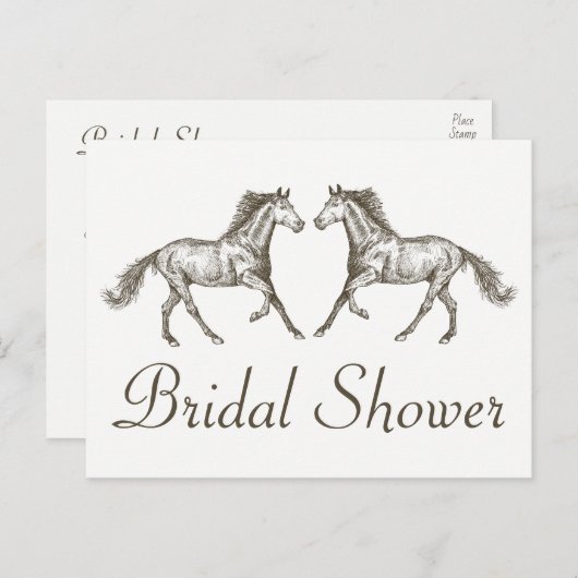 Land Vrijgezellenfeest Paardenbruine bruiloft Rust Uitnodiging Briefkaart (Voorkant / Achterkant)