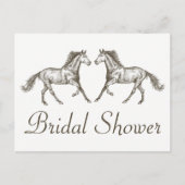 Land Vrijgezellenfeest Paardenbruine bruiloft Rust Uitnodiging Briefkaart (Voorkant)