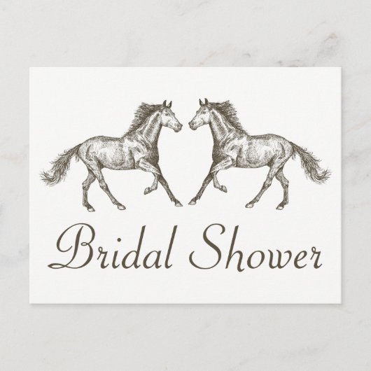 Land Vrijgezellenfeest Paardenbruine bruiloft Rust Uitnodiging Briefkaart (Voorkant)
