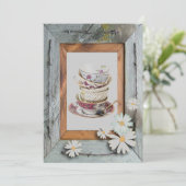 Land Vrijgezellenfeest Tea Party Uitnodiging (Staand voorkant)