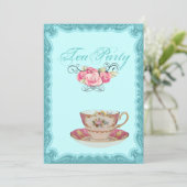  Land Vrijgezellenfeest Tea Party Uitnodiging (Staand voorkant)