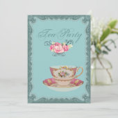  Land Vrijgezellenfeest Tea Party Uitnodiging (Staand voorkant)