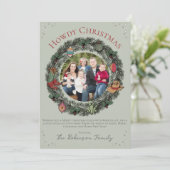 Land Vrolijk Kerstfeest Familie Kerstmis Feestdagenkaart (Staand voorkant)