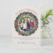 Land Vrolijk Kerstfeest Familie Kerstmis Feestdagenkaart (Staand voorkant)