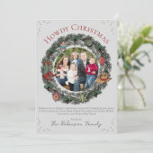 Land Vrolijk Kerstfeest Familie Kerstmis Feestdagenkaart (Staand voorkant)