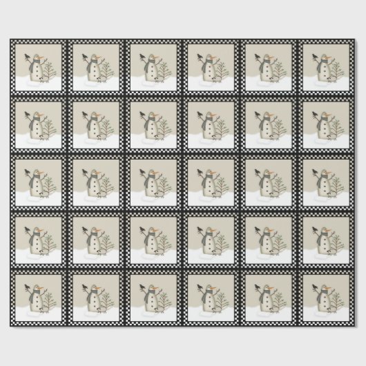 Land waar de primitieve Snowman-wrapppapier wordt  Cadeaupapier (Vlak)