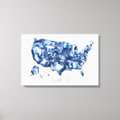 Land waar ik van hou - Verenigde Staten Map Canvas Afdruk (Voorkant)