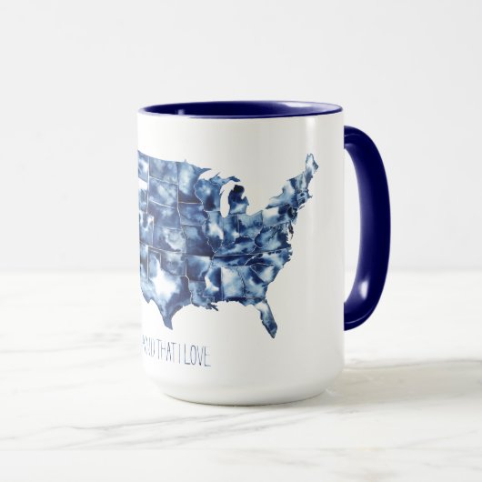 Land waar ik van hou - Verenigde Staten Map Mok (Voorkant rechts)