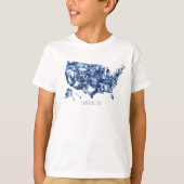 Land waar ik van hou - Verenigde Staten Map T-shirt (Voorkant)