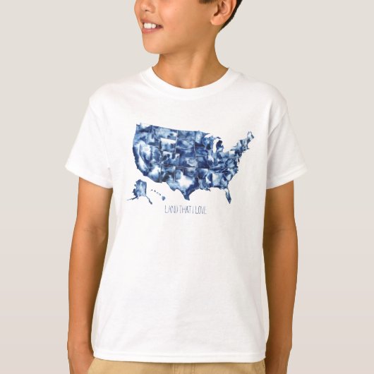 Land waar ik van hou - Verenigde Staten Map T-shirt (Voorkant)