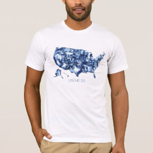 Land waar ik van hou - Verenigde Staten Map T-shirt