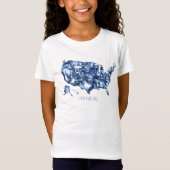 Land waar ik van hou - Verenigde Staten Map T-shirt (Voorkant)