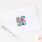 Land waar ik van hou vierkante sticker (Envelop)