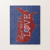 Land waar ik van hou - VS hart en vlag Legpuzzel (Verticaal)