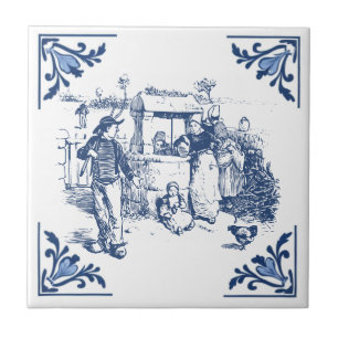  Land Waterput Delfts Blauw en Wit Tegeltje