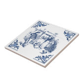 Land Waterput Delfts Blauw en Wit Tegeltje (Zijkant)