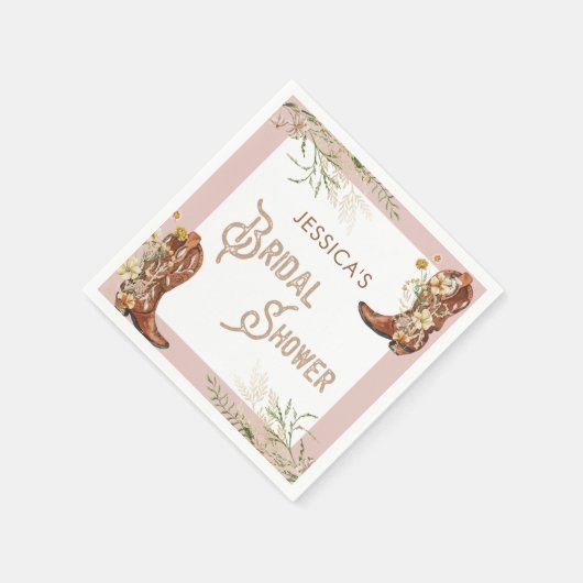 Land Waterverf Bloemenlaarzen Vrijgezellenfeest Servet (Hoek)