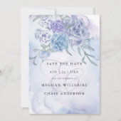 Land Waterverf Floral Dusty Blue Kaart (Voorkant)